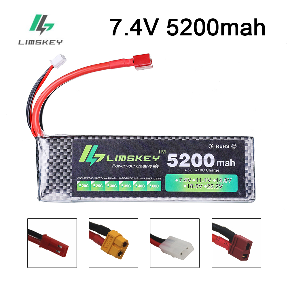 Drone Battery Lipo - Limskey Power battery 7.4V 5200mAh Battery