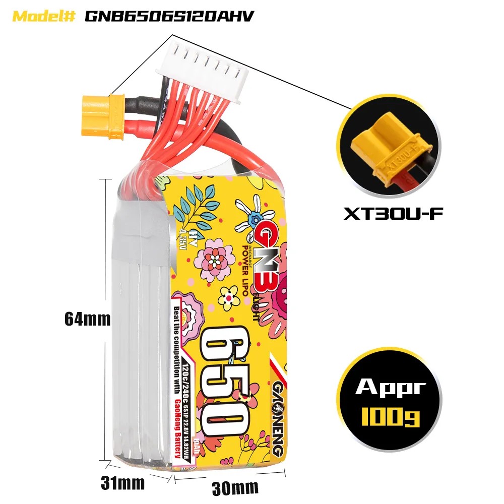 GAONENG 6S 650mAh LiHV 22.8V 1 - Drone Battery 6S ulasan dan harga