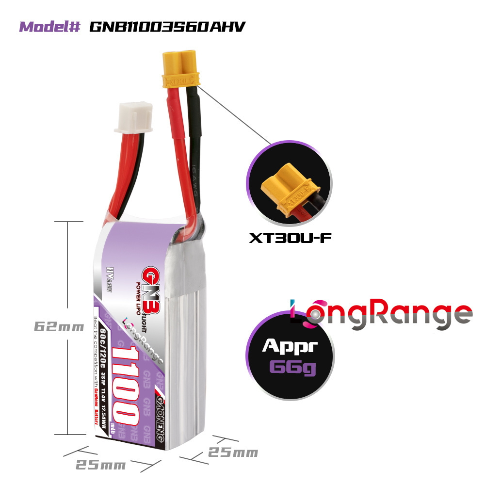 GNB 1100mAh 2S 3S 4S 6S 60C/12 - Drone Battery 6S ulasan dan harga